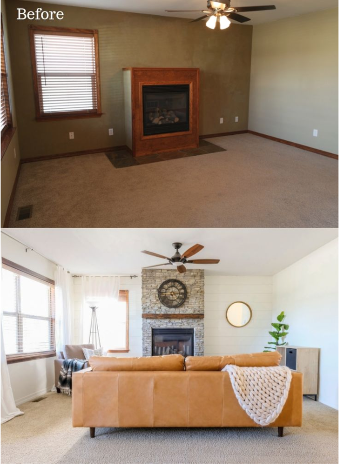 before and after, renovation, dream home renovation, dark to light,